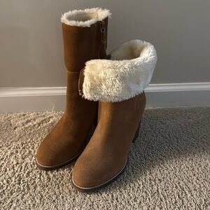 Saks Fifth Avenue Faux Shearling Suede Boots